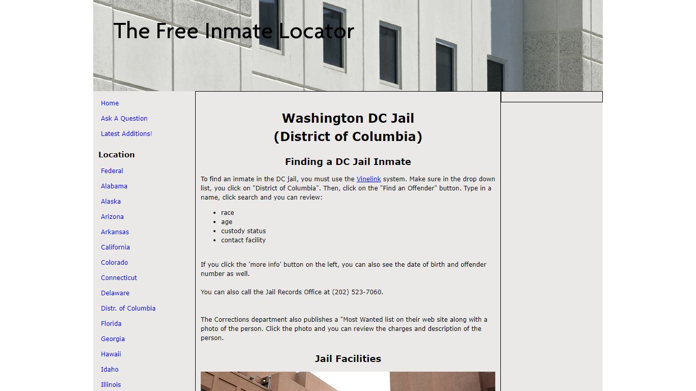 Washington DC Jail (District of Columbia)